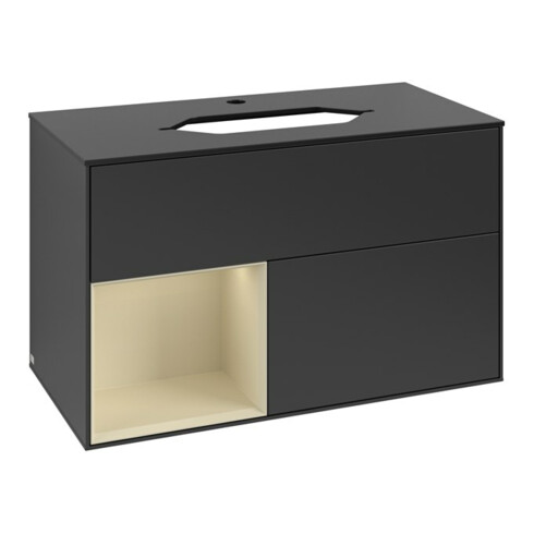 V&B Waschtischunterschrank Abdeckplatte bla m Finion 100x60,3cm, Rg li si Gr m Lac, bla m Lac