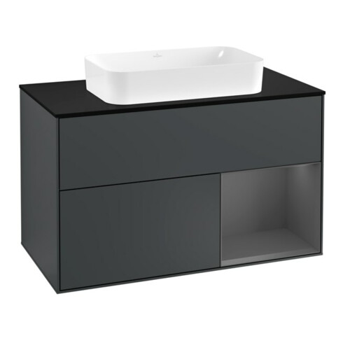 V&B Waschtischunterschrank Abdeckplatte bla m Finion 100x60,3cm, Rg r A m, md bl. m Lac