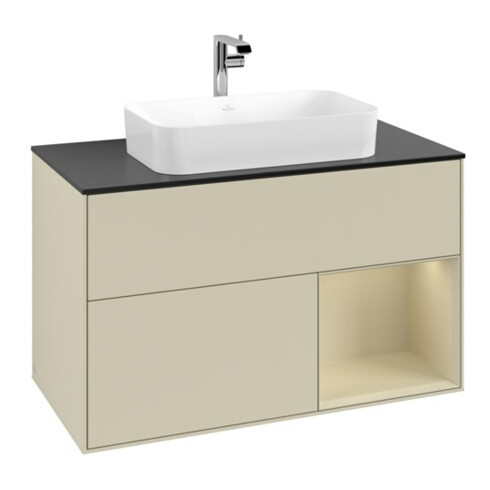 V&B Waschtischunterschrank Abdeckplatte bla m Finion 100x60,3cm, Rg r si G m Lac, si Gr m Lac