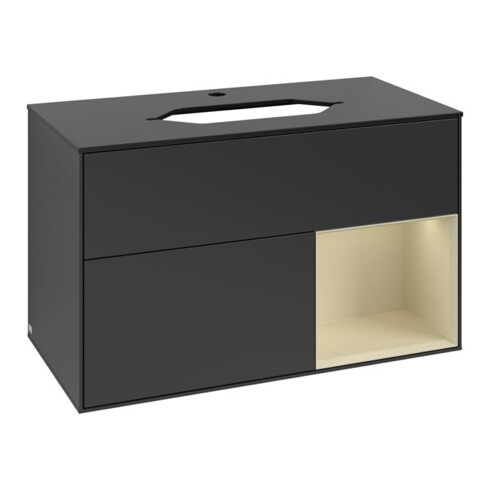 V&B Waschtischunterschrank Abdeckplatte bla m Finion 100x60,3cm, Rg re si Gr m Lac, bla m Lac