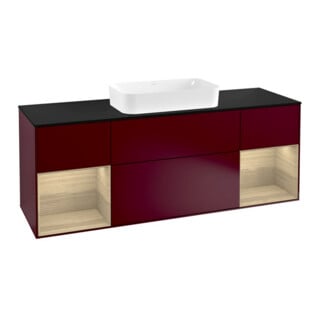 V&B Waschtischunterschrank Abdeckplatte bla m Finion 160x60,3cm, Regal Oak Veneer, Peony Matt