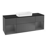 V&B Waschtischunterschrank Abdeckplatte bla m Finion 160x60cm, Reg Anthrac. m Lac, Anthrac. m