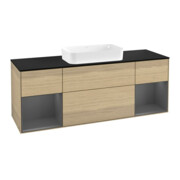 V&B Waschtischunterschrank Abdeckplatte bla m Finion 160x60cm, Reg Anthrac. m Lac, Oak Veneer