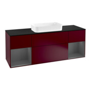 V&B Waschtischunterschrank Abdeckplatte bla m Finion 160x60cm, Reg Anthrac. m Lac, Peony Matt
