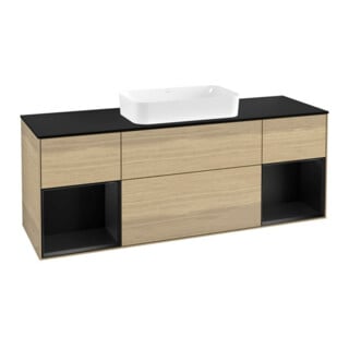 V&B Waschtischunterschrank Abdeckplatte bla m Finion 160x60cm, Reg bla m lacquer, Oak Veneer
