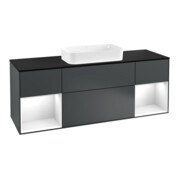 V&B Waschtischunterschrank Abdeckplatte bla m Finion 160x60cm, Reg glo wh. Lac, md bl. m Lac
