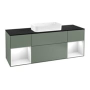 V&B Waschtischunterschrank Abdeckplatte bla m Finion 160x60cm, Reg glo wh. Lac, Oli. m Lac