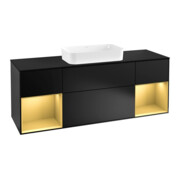 V&B Waschtischunterschrank Abdeckplatte bla m Finion 160x60cm, Reg gol m Lac, bla m lacquer