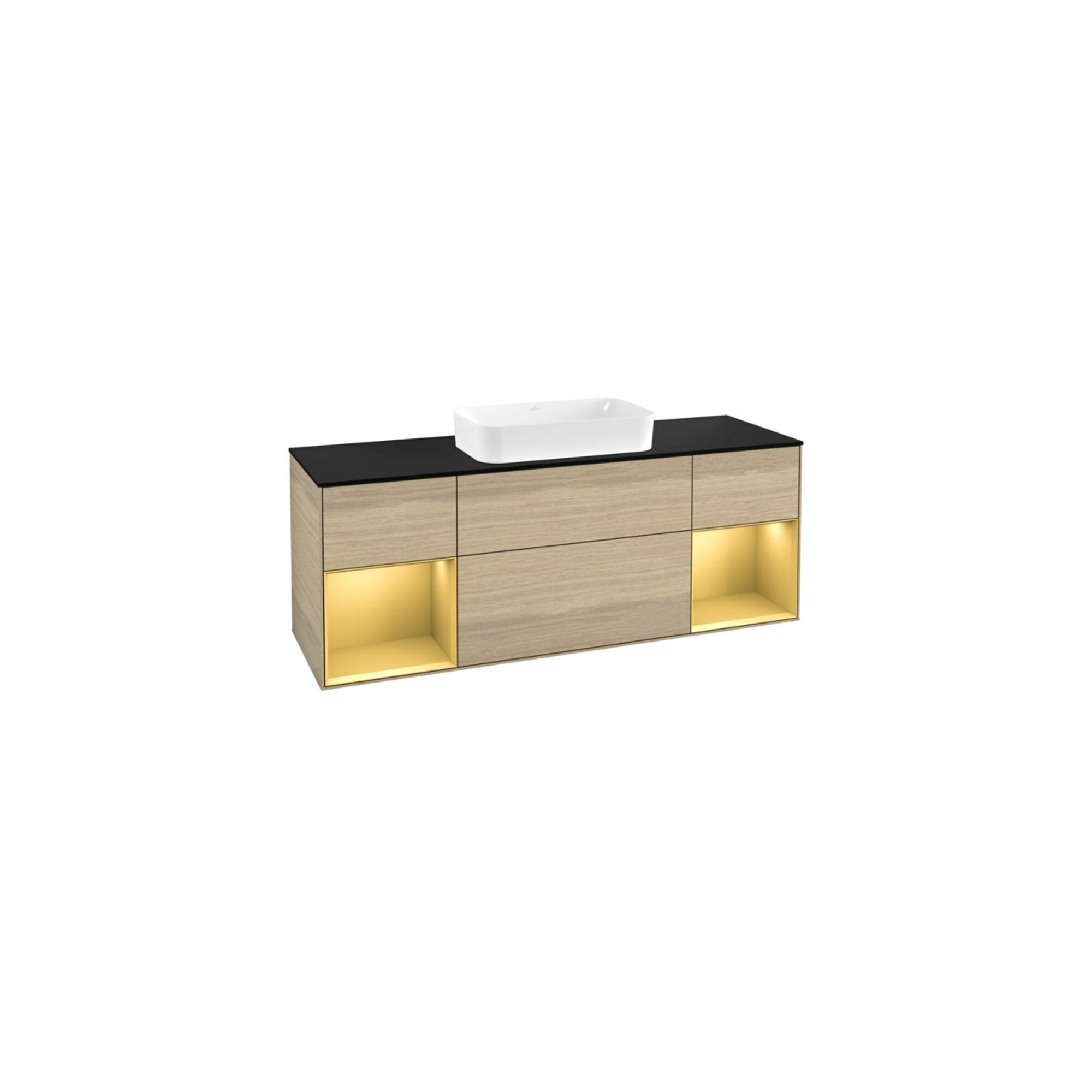 V&B Waschtischunterschrank Abdeckplatte bla m Finion 160x60cm, Reg gol m lacquer, Oak Veneer ; Villeroy & Boch