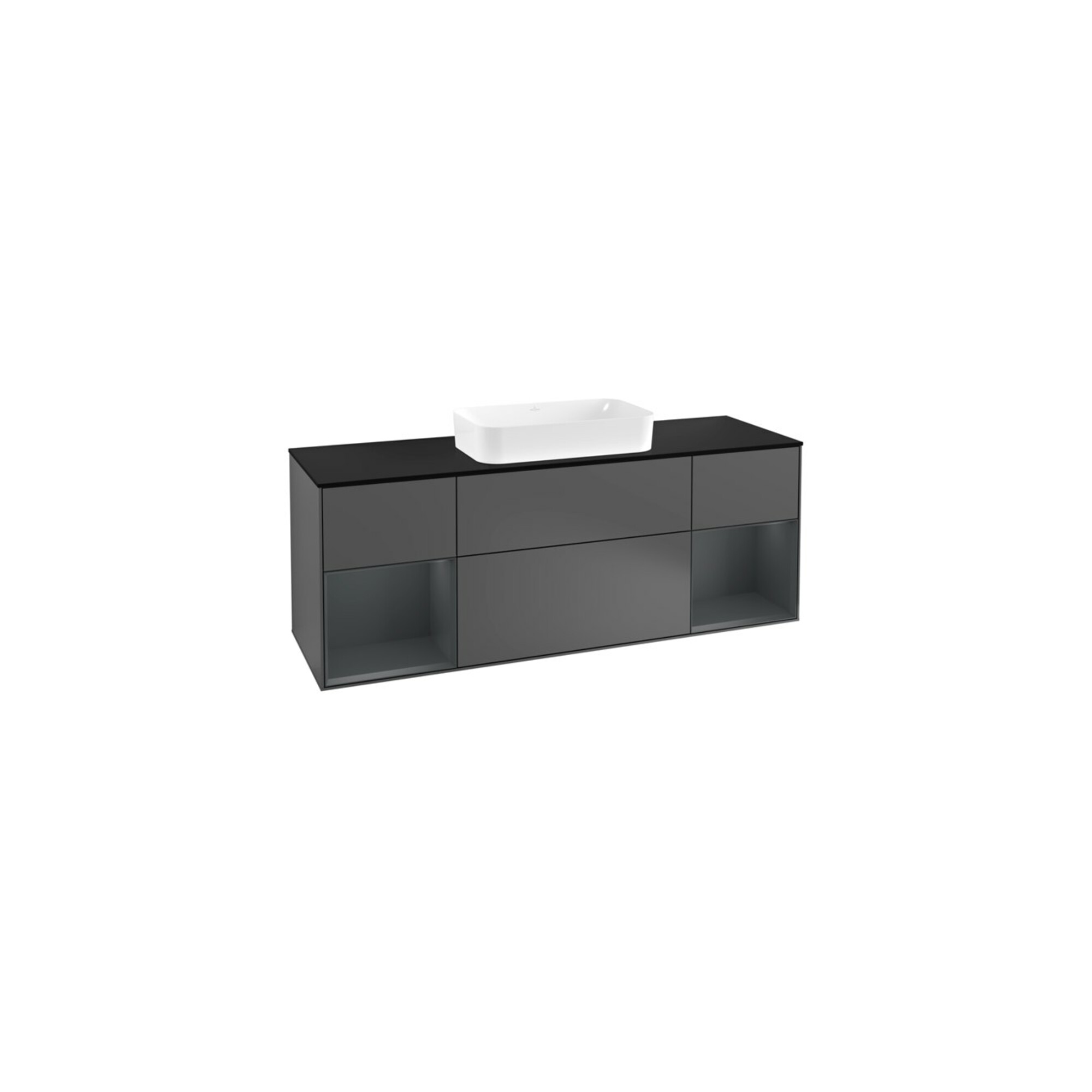 V&B Waschtischunterschrank Abdeckplatte bla m Finion 160x60cm, Reg md m Lac, Anthracite matt ; Villeroy & Boch