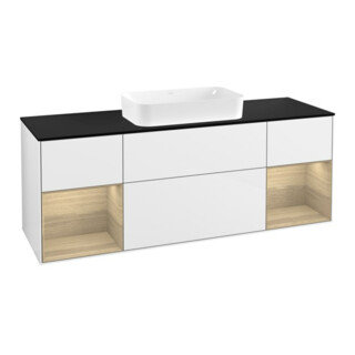V&B Waschtischunterschrank Abdeckplatte bla m Finion 160x60cm, Reg Oa ven, glo white lacquer
