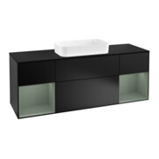 V&B Waschtischunterschrank Abdeckplatte bla m Finion 160x60cm, Reg Oli. m Lac, bla m lacquer