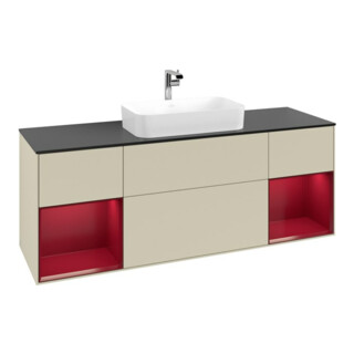 V&B Waschtischunterschrank Abdeckplatte bla m Finion 160x60cm, Reg Peo m Lac, si Gr m Lacquer