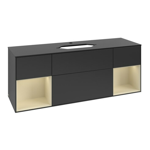 V&B Waschtischunterschrank Abdeckplatte bla m Finion 160x60cm, Reg si Gr m Lac, bla m lacquer