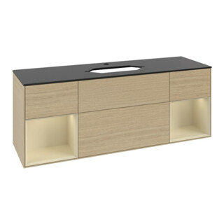 V&B Waschtischunterschrank Abdeckplatte bla m Finion 160x60cm, Reg si Gr m Lac, Oak Veneer