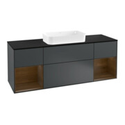 V&B Waschtischunterschrank Abdeckplatte bla m Finion 160x60cm, Reg wal ven, md bl. m Lacquer