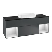 V&B Waschtischunterschrank Abdeckplatte bla m Finion 160x60cm, Reg wh. m Lac, md bl. m Lac