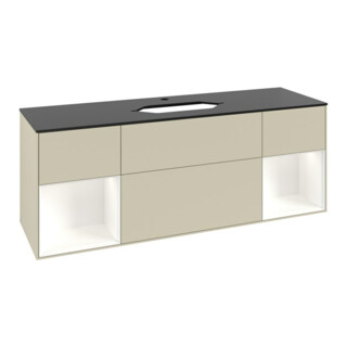 V&B Waschtischunterschrank Abdeckplatte bla m Finion 160x60cm, Reg wh. m Lac, si Gr m Lacquer