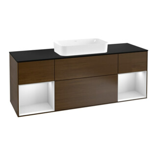 V&B Waschtischunterschrank Abdeckplatte bla m Finion 160x60cm, Reg wh. m Lac, Walnut veneer