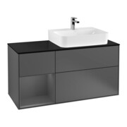 V&B Waschtischunterschrank Abdeckplatte Gl. bla m Finion 120cm, Reg li Anthrac. m, Anthrac. matt