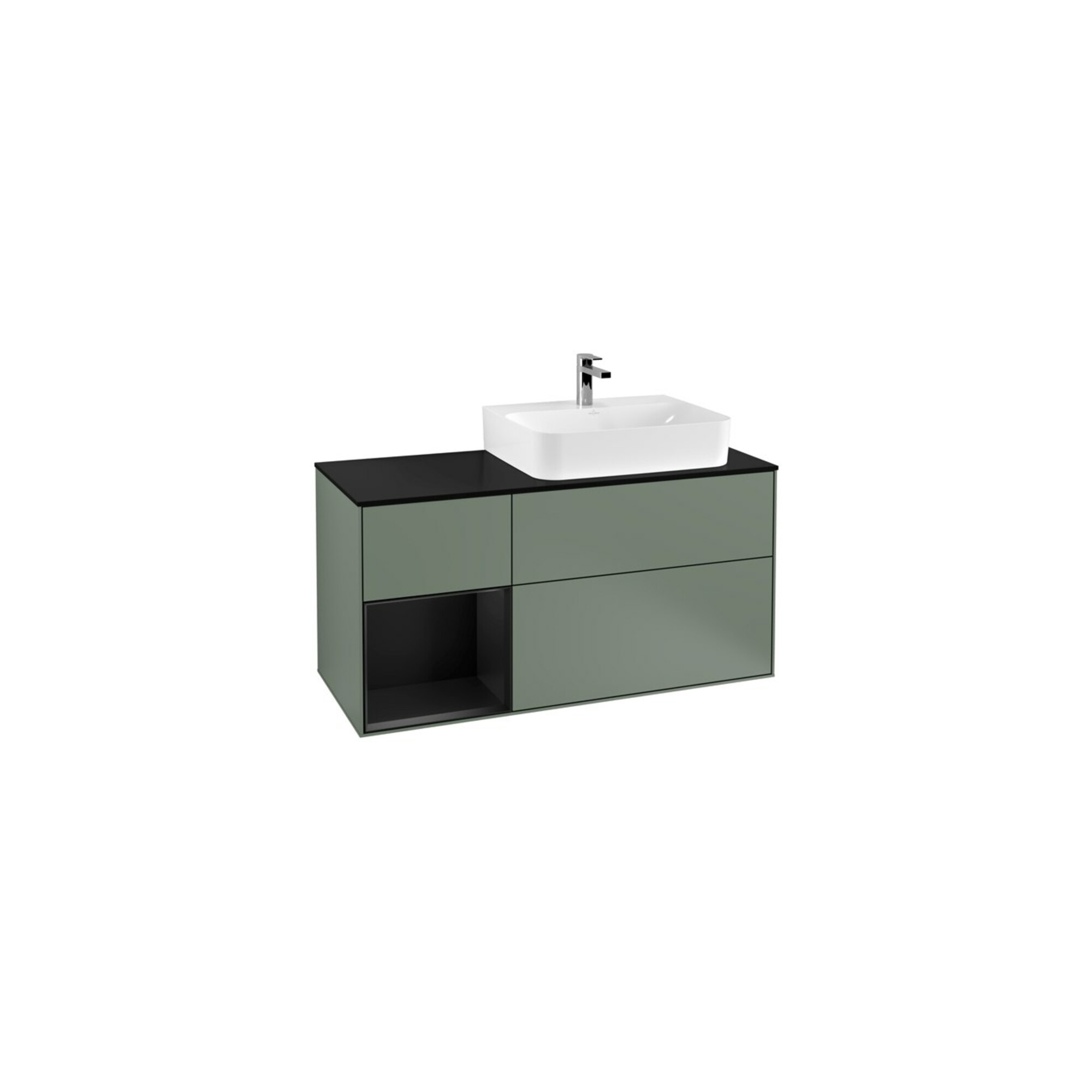 V&B Waschtischunterschrank Abdeckplatte Gl. bla m Finion 120cm, Reg li bla m Lac, Oli. m Lacquer ; Villeroy & Boch