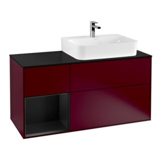 V&B Waschtischunterschrank Abdeckplatte Gl. bla m Finion 120cm, Reg li bla m lacquer, Peony Matt