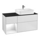 V&B Waschtischunterschrank Abdeckplatte Gl. bla m Finion 120cm, Reg li glo wh. Lac, wh. m lacquer-1