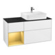V&B Waschtischunterschrank Abdeckplatte Gl. bla m Finion 120cm, Reg li gol m, glo white lacquer-1