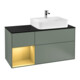 V&B Waschtischunterschrank Abdeckplatte Gl. bla m Finion 120cm, Reg li gol m, Olive Matt Lacquer-1