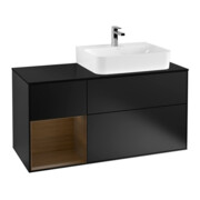 V&B Waschtischunterschrank Abdeckplatte Gl. bla m Finion 120cm, Reg li wal ven, bla matt lacquer