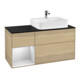 V&B Waschtischunterschrank Abdeckplatte Gl. bla m Finion 120cm, Reg li wh. m lacquer, Oak Veneer-1