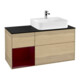 V&B Waschtischunterschrank Abdeckplatte Gl. bla m Finion 120cm, Regal links Peony, Oak Veneer-1
