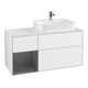 V&B Waschtischunterschrank Abdeckplatte Gl. wh. m Finion 120cm, Reg li Anthrac. m, glo wh. Lac-1