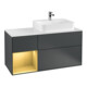 V&B Waschtischunterschrank Abdeckplatte Gl. wh. m Finion 120cm, Reg li gol m, md bl. Matt Lacquer-1