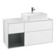 V&B Waschtischunterschrank Abdeckplatte Gl. wh. m Finion 120cm, Reg li md bl. m Lac, glo wh. Lac-1