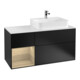 V&B Waschtischunterschrank Abdeckplatte Gl. wh. m Finion 120cm, Reg li Oa ven, Black matt lacquer-1