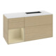 V&B Waschtischunterschrank Abdeckplatte Gl. wh. m Finion 120cm, Reg li si Gr m Lac, Oak Veneer-1