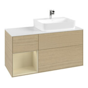 V&B Waschtischunterschrank Abdeckplatte Gl. wh. m Finion 120cm, Reg li si Gr m Lac, Oak Veneer-3