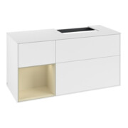 V&B Waschtischunterschrank Abdeckplatte Gl. wh. m Finion 120cm, Reg li si Gr m Lac, wh. m lacquer-3