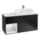V&B Waschtischunterschrank Abdeckplatte Gl. wh. m Finion 120cm, Reg li wh. m Lac, bla m lacquer-1