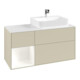 V&B Waschtischunterschrank Abdeckplatte Gl. wh. m Finion 120cm, Reg li wh. m Lac, si Gr m Lacquer-1