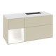 V&B Waschtischunterschrank Abdeckplatte Gl. wh. m Finion 120cm, Reg li wh. m Lac, si Gr m Lacquer-3