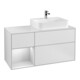 V&B Waschtischunterschrank Abdeckplatte Gl. wh. m Finion 120cm, Reg li wh. m Lac, wh. m lacquer-1