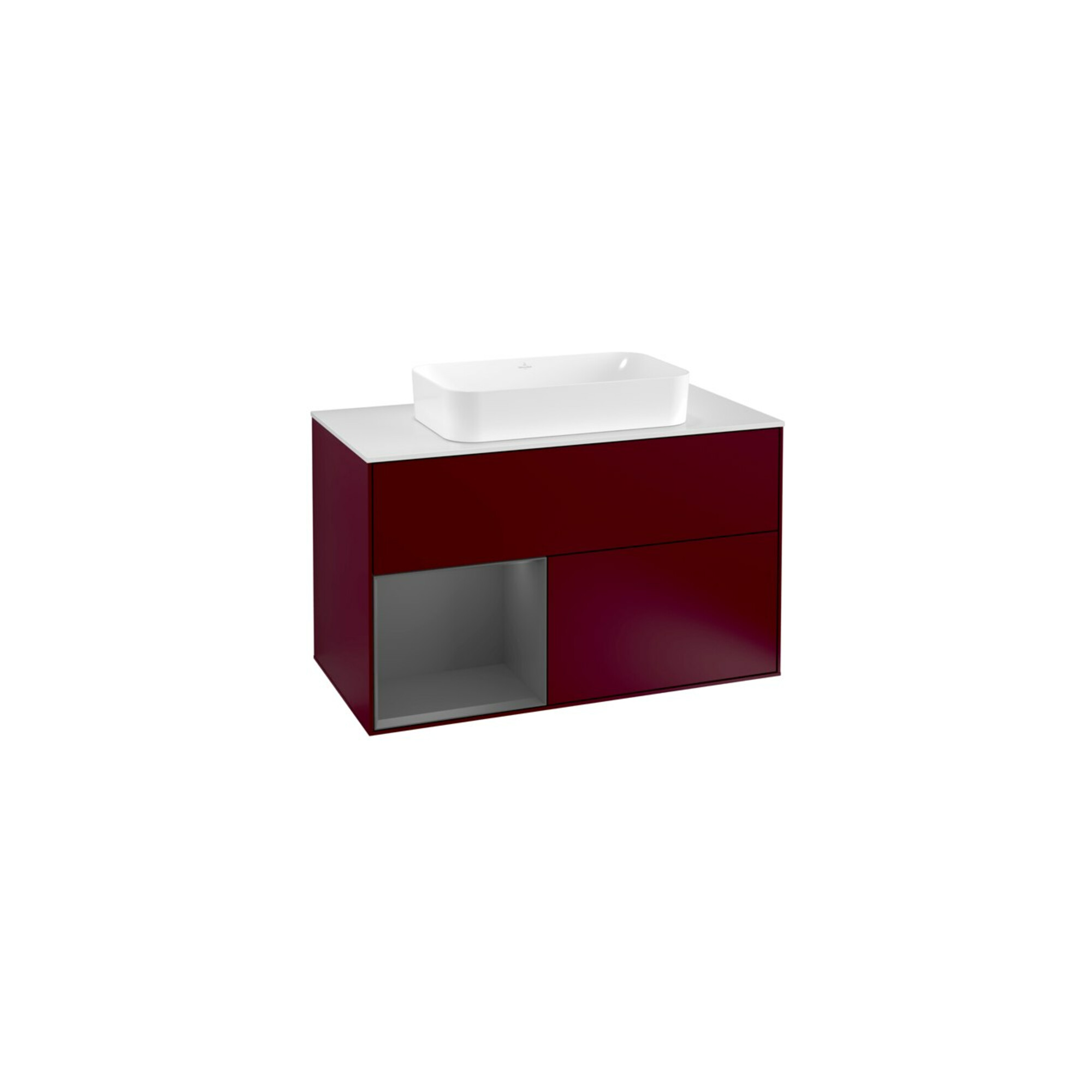 V&B Waschtischunterschrank Abdeckplatte wh. m Finion 100x60,3cm, Reg li Anthrac. m, Peo Matt ; Villeroy & Boch
