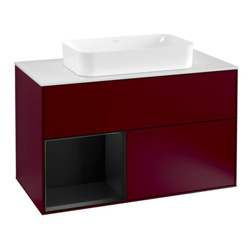V&B Waschtischunterschrank Abdeckplatte wh. m Finion 100x60,3cm, Reg li bla m Lac, Peony Matt