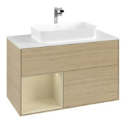V&B Waschtischunterschrank Abdeckplatte wh. m Finion 100x60,3cm, Reg li si Gr m Lac, Oa ven