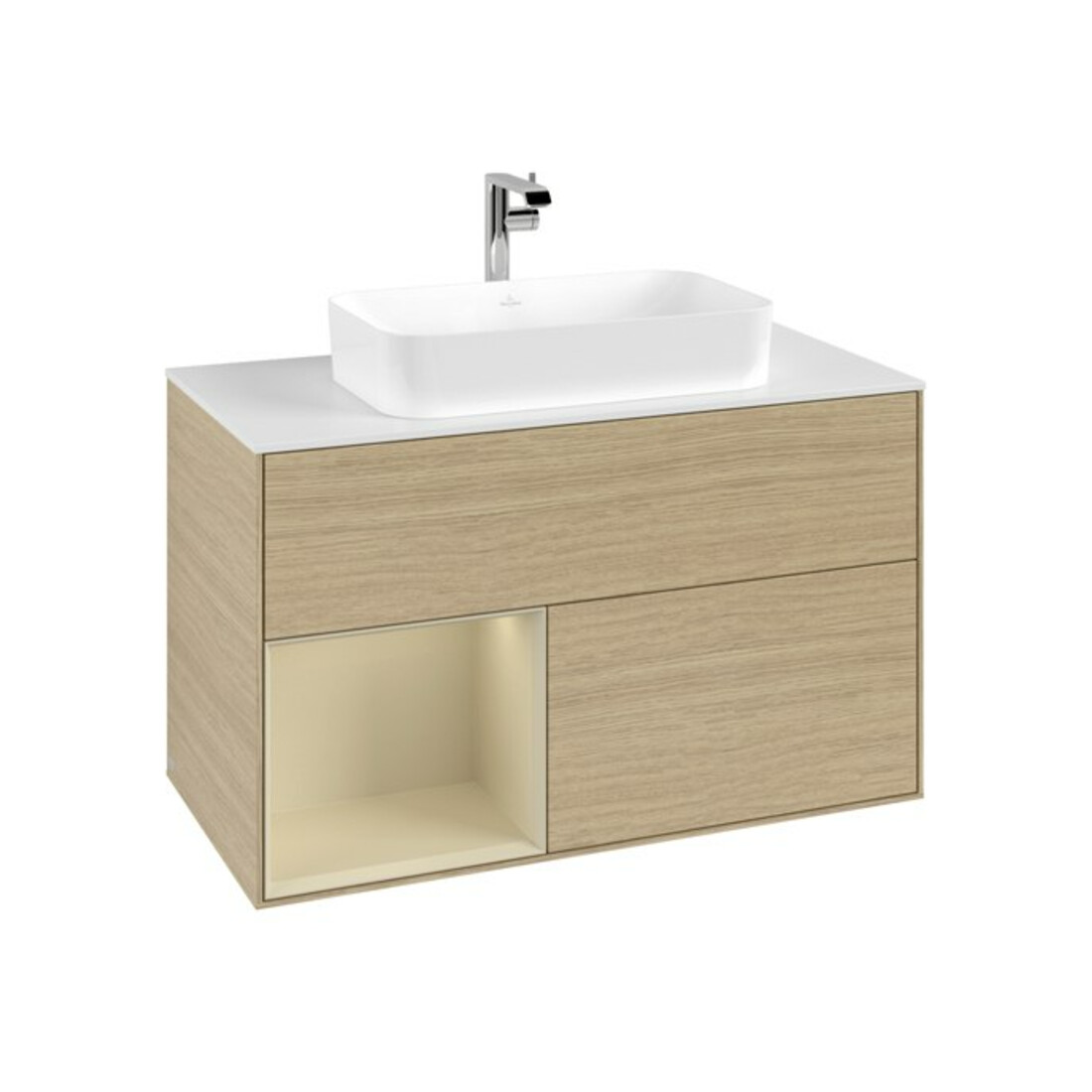 V&B Waschtischunterschrank Abdeckplatte wh. m Finion 100x60,3cm, Reg li si Gr m Lac, Oa ven