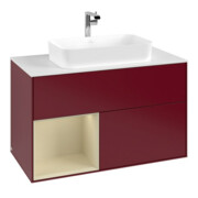 V&B Waschtischunterschrank Abdeckplatte wh. m Finion 100x60,3cm, Reg li si Gr m Lac, Peo Matt