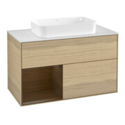 V&B Waschtischunterschrank Abdeckplatte wh. m Finion 100x60,3cm, Reg li wal ven, Oak Veneer