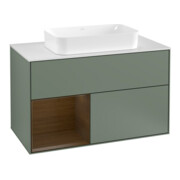 V&B Waschtischunterschrank Abdeckplatte wh. m Finion 100x60,3cm, Reg li wal ven, Oli. m Lac